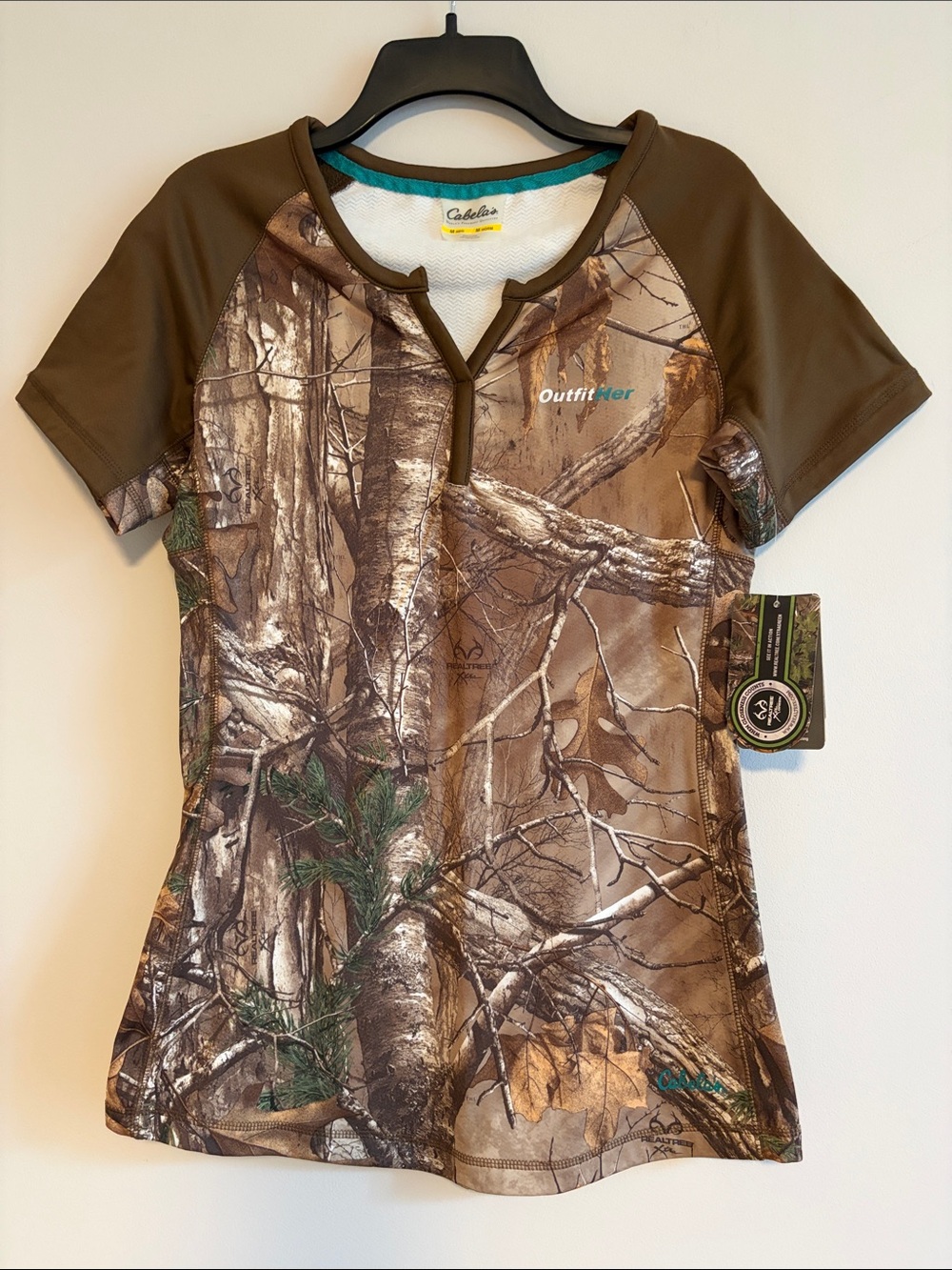 Cabela's Women's Short-Sleeve Realtree-Style Camo Tee — Brown & Green